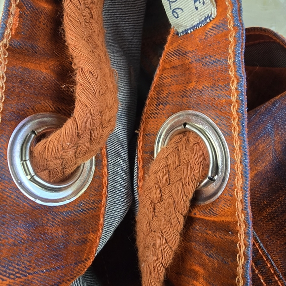 We The Free 🦄 Flocked Moxie Low Slung Barrel Jeans Orange 26 🦄 - Picture 6 of 14